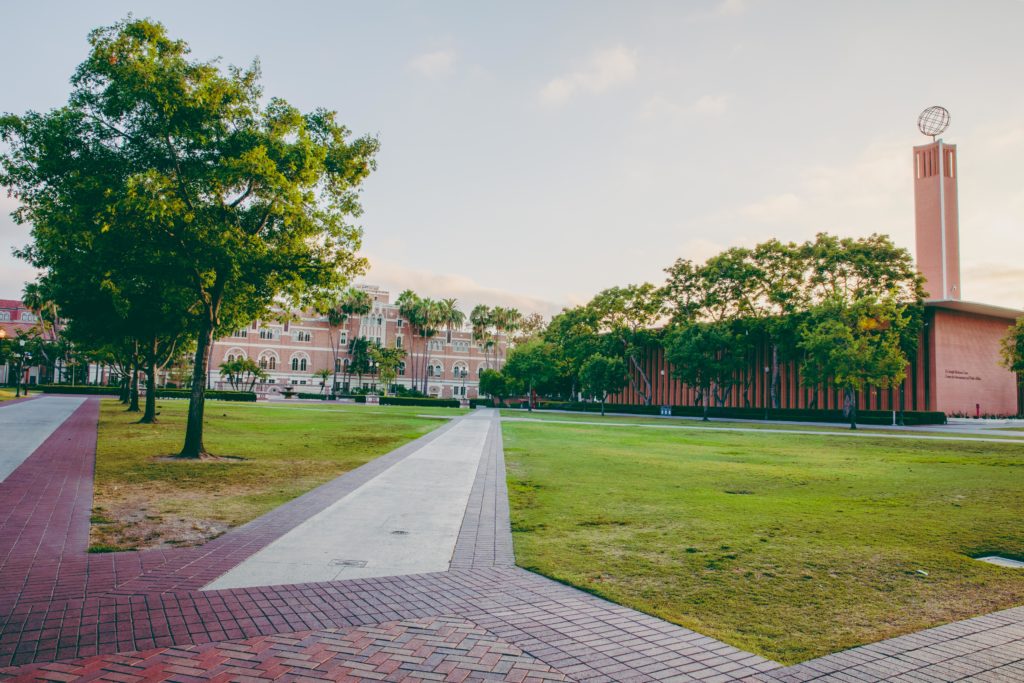 McCarthy Quad facing center walkway
