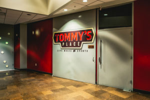 Tommy's Place signage and barn door
